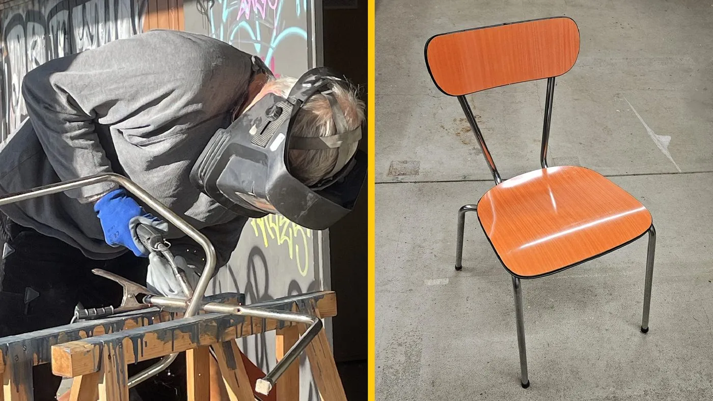 FlickWerk Bern – Stuhl aus den 60ern: Metallrohre neu verschweisst